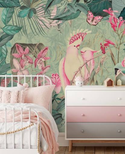 Andrea Haase Papier Peint Fresque Cacatoès Rose