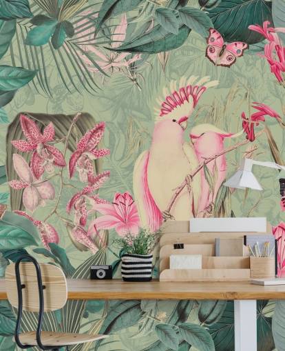 Rosa kakaduer Bakgrunn Mural av Andrea Haase