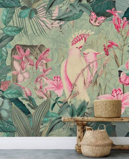 Rosa kakaduer Bakgrunn Mural av Andrea Haase