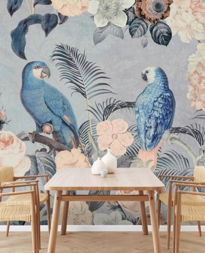 Verliebte Papageien Wandbild von Andrea Haase