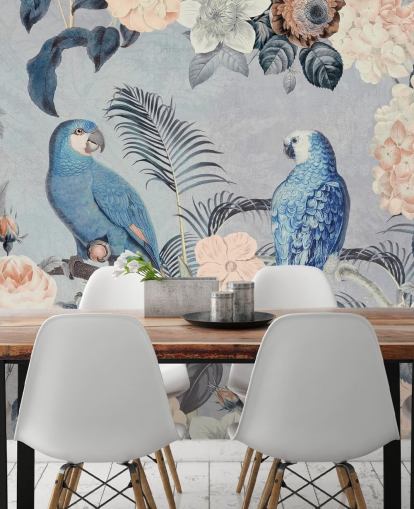 Verliebte Papageien Wandbild von Andrea Haase