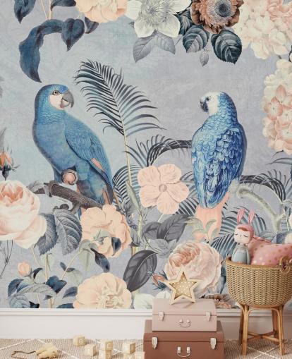 Parrots in Love Mural by Andrea Haase
