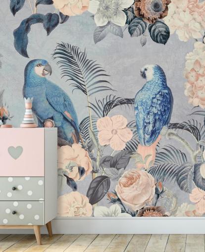 Verliebte Papageien Wandbild von Andrea Haase