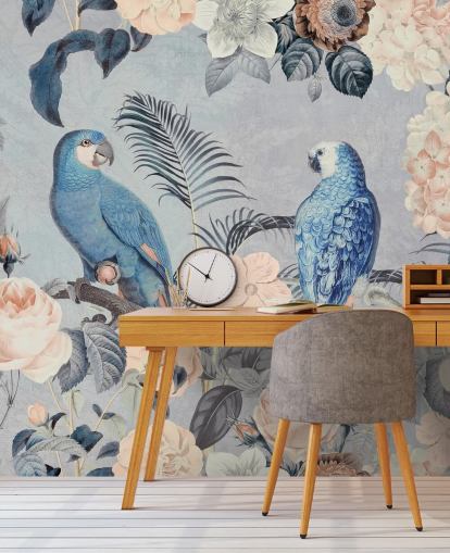 mural loros enamorados de Andrea Haase