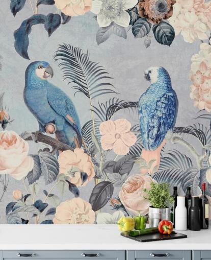 Papegøyer i kjærlighet Mural av Andrea Haase