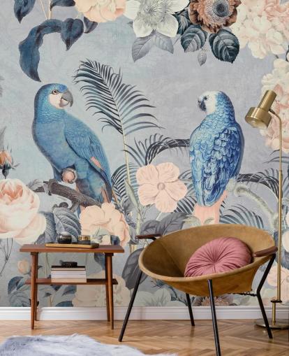 Papegøyer i kjærlighet Mural av Andrea Haase Papegøyer i kjærlighet Mural av Andrea Haase