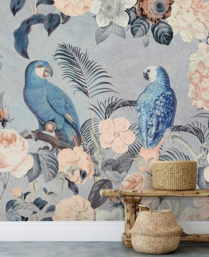 Parrots in Love Mural by Andrea Haase