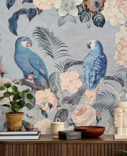 Parrots in Love Mural by Andrea Haase