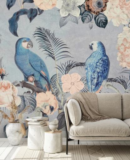 Parrots in Love Mural by Andrea Haase