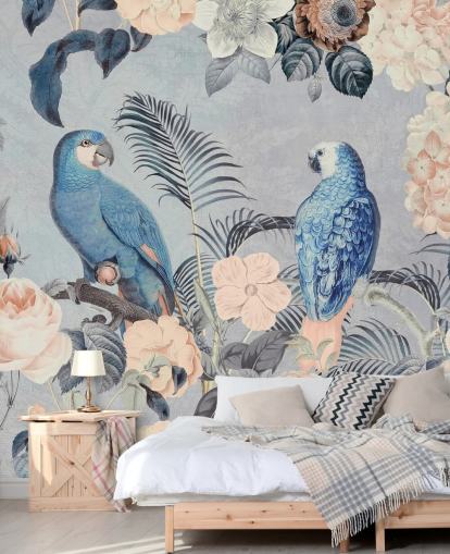 mural loros enamorados de Andrea Haase