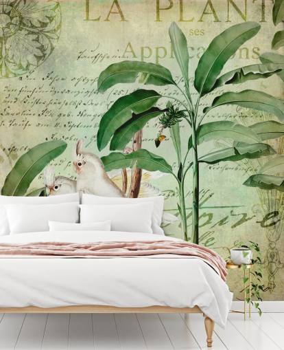 Decorazione murale con viaggio nostalgico dei cacatua di Andrea Haase