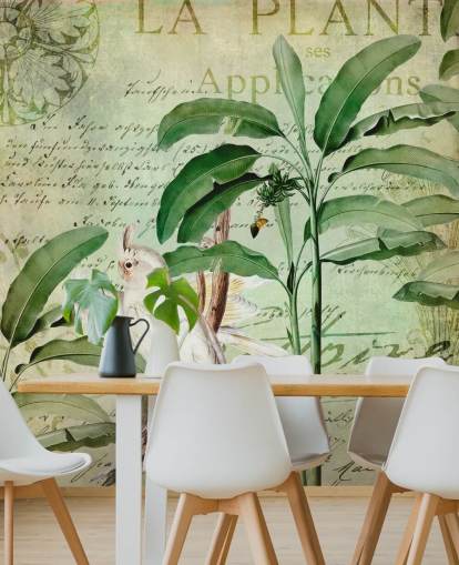 Decorazione murale con viaggio nostalgico dei cacatua di Andrea Haase