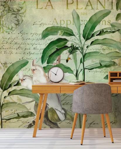 Decorazione murale con viaggio nostalgico dei cacatua di Andrea Haase