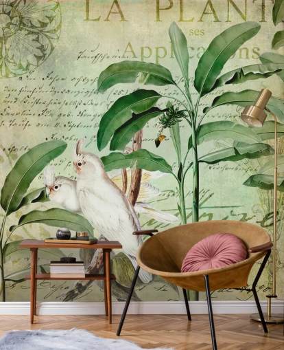 Decorazione murale con viaggio nostalgico dei cacatua di Andrea Haase Decorazione murale con viaggio nostalgico dei cacatua di Andrea Haase