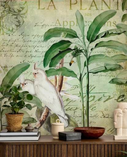 Mural Viaje nostálgico de cacatúas de Andrea Haase