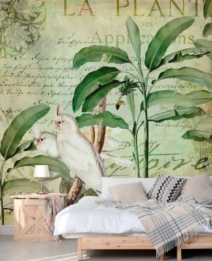 Kaketoes Nostalgische reismuurschildering van Andrea Haase