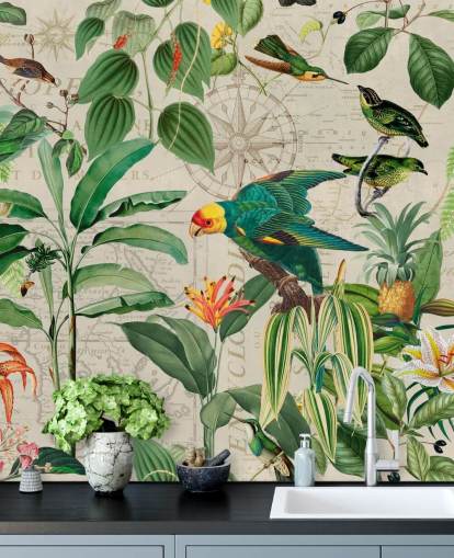 Rike of Birds Bakgrunn Mural av Andrea Haase Rike of Birds Bakgrunn Mural av Andrea Haase