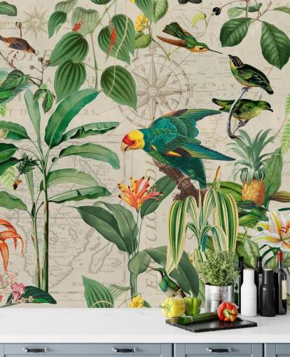 Rike of Birds Bakgrunn Mural av Andrea Haase