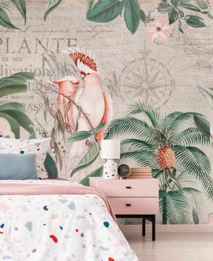 Vintage Cockatoo Jungle Mural