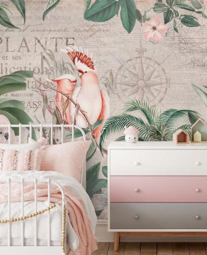 Vintage Cockatoo Jungle Mural