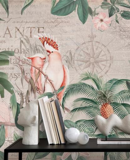 Vintage kakadue Jungle Mural