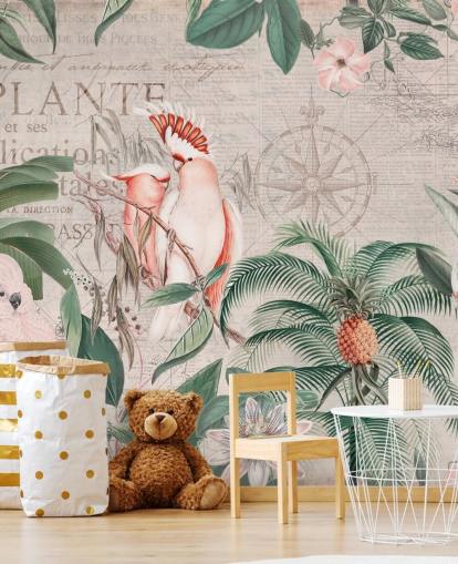 Vintage kakadue Jungle Mural