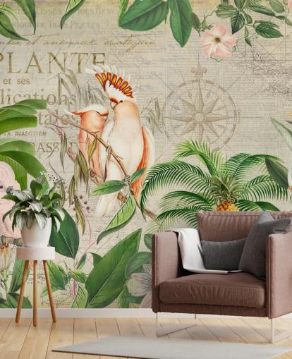 Decorazione murale con giungla di cacatua nostalgici di Andrea Haase