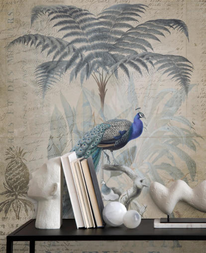 Peacock Jungle Wallpaper by Andrea Haase