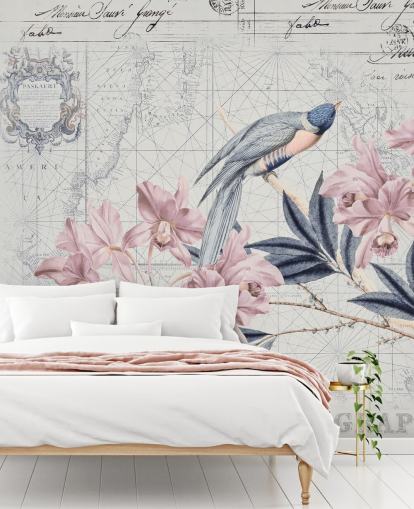 Peinture murale Le voyage de la découverte des oiseaux