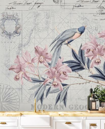 Peinture murale Le voyage de la découverte des oiseaux