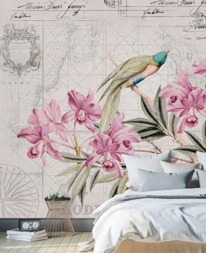 Decorazione murale con il viaggio della scoperta