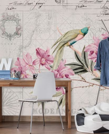 Decorazione murale con il viaggio della scoperta