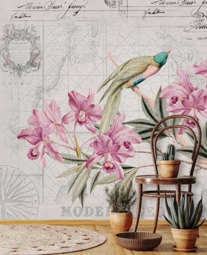 Decorazione murale con il viaggio della scoperta