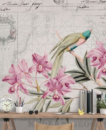 Decorazione murale con il viaggio della scoperta