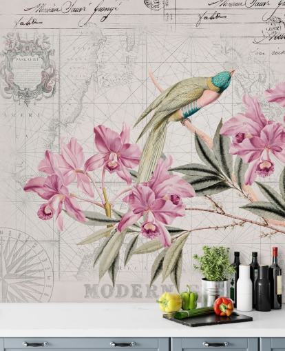 Decorazione murale con il viaggio della scoperta