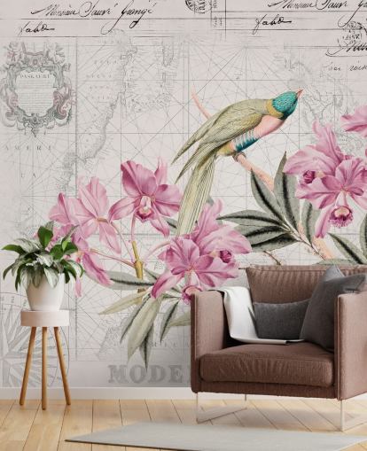 Decorazione murale con il viaggio della scoperta