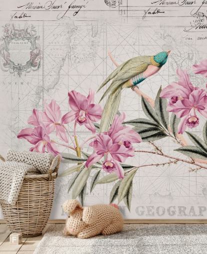 Decorazione murale con il viaggio della scoperta