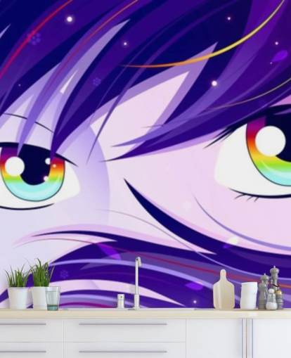 papier peint cheveux violets et yeux arc-en-ciel papier peint cheveux violets et yeux arc-en-ciel