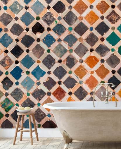 colourful vintage arabic tile wallpaper colourful vintage arabic tile wallpaper