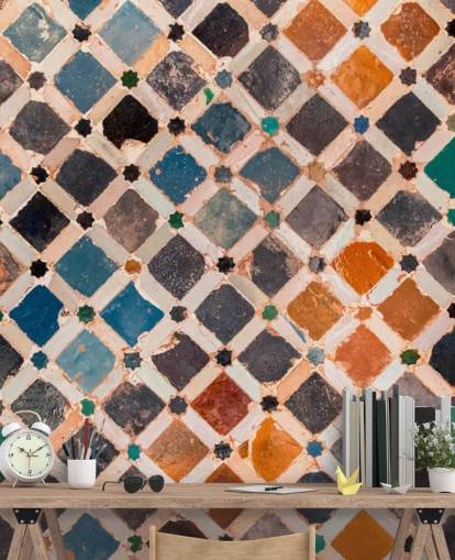 colourful vintage arabic tile wallpaper colourful vintage arabic tile wallpaper
