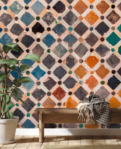 bunte arabische Vintage-Kachel-Tapete