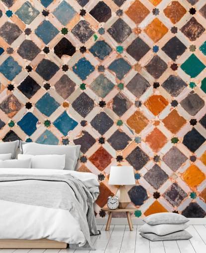 colourful vintage arabic tile wallpaper colourful vintage arabic tile wallpaper