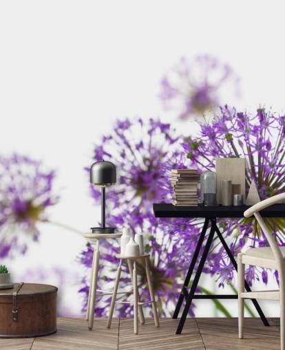 Papel pintado de flores de allium púrpura