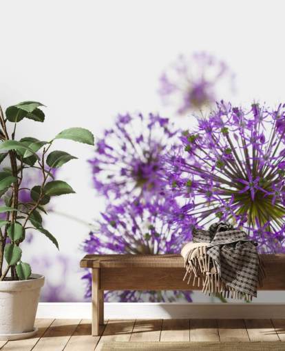 Carta da parati viola Allium Flower