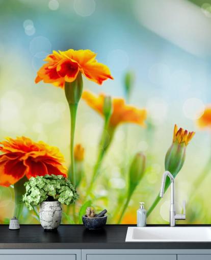 Orange blomma Tapeter