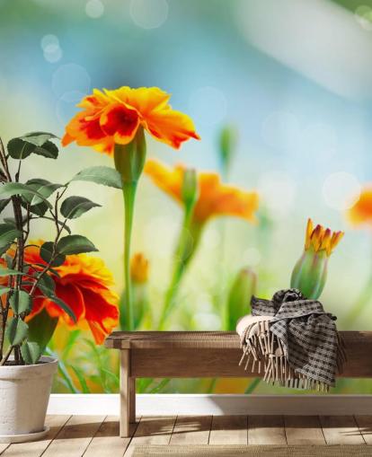 Orange blomma Tapeter