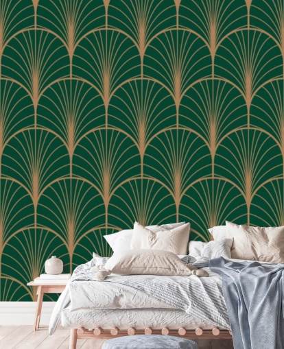 Smaragdgrønn Art Deco Bakgrunn