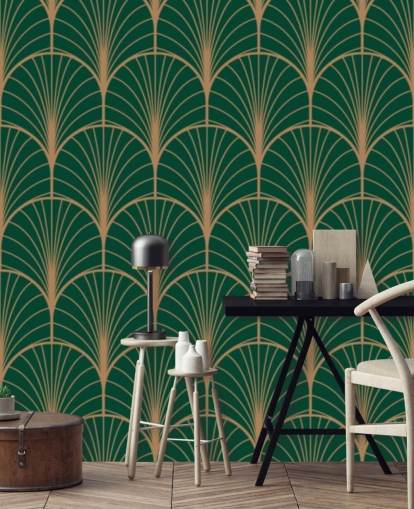 Emerald Green Art Deco Wallpaper Emerald Green Art Deco Wallpaper