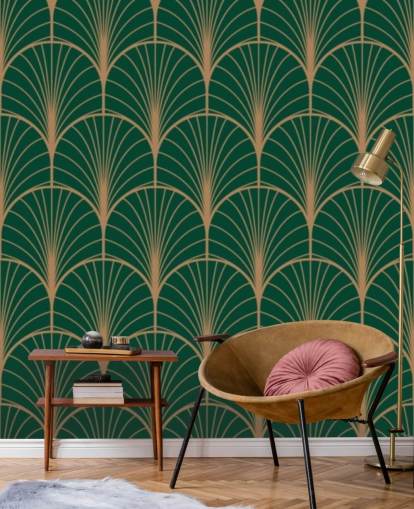Smaragdinvihreä Art Deco taustakuva
