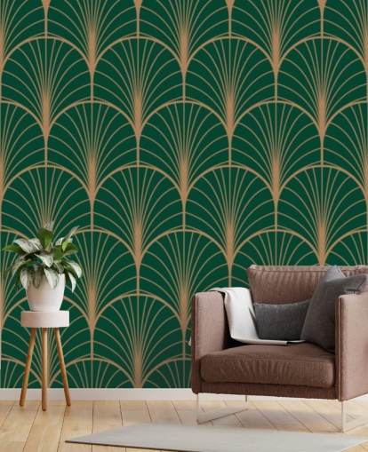 Emerald Green Art Deco Wallpaper Emerald Green Art Deco Wallpaper